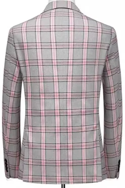 Pinkish Gray Striped 2 Peças Peaked lapela Homens Prom Suits