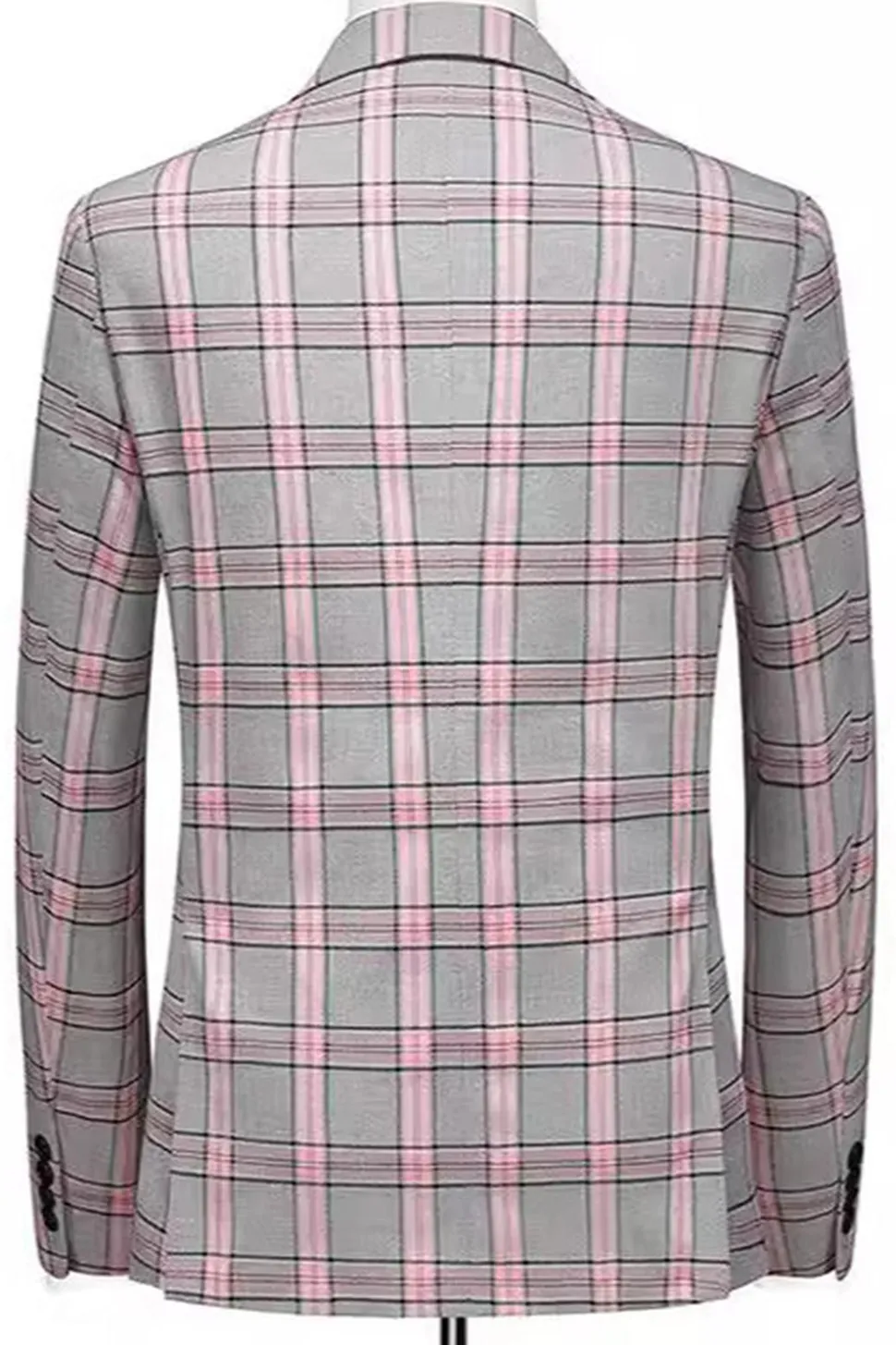 Pinkish Gray Striped 2 Peças Peaked lapela Homens Prom Suits