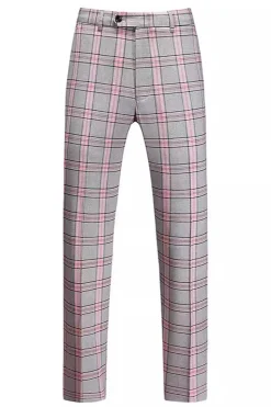 Pinkish Gray Striped 2 Peças Peaked lapela Homens Prom Suits