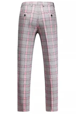 Pinkish Gray Striped 2 Peças Peaked lapela Homens Prom Suits