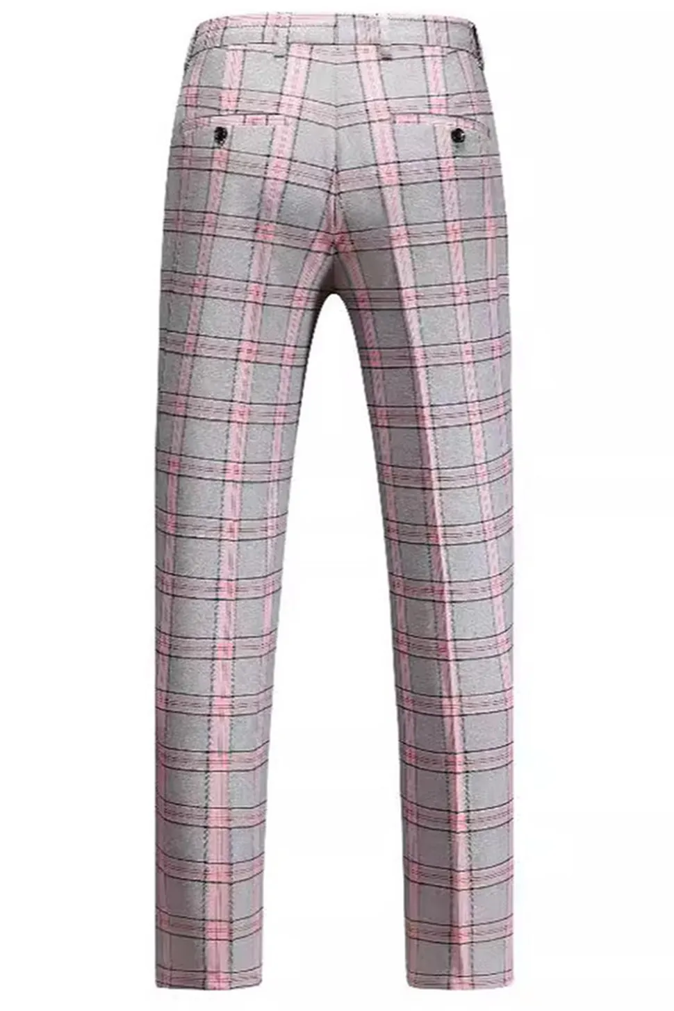 Pinkish Gray Striped 2 Peças Peaked lapela Homens Prom Suits