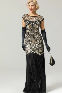 Prata 1920s Vestido Retro
