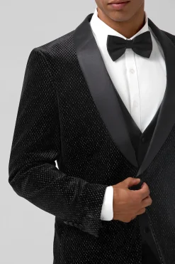 Preto 3 peças xaile lapela um botão ternos de casamento masculino