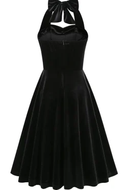 Preto A Line Spaghetti Correias Vestido Vintage Curto