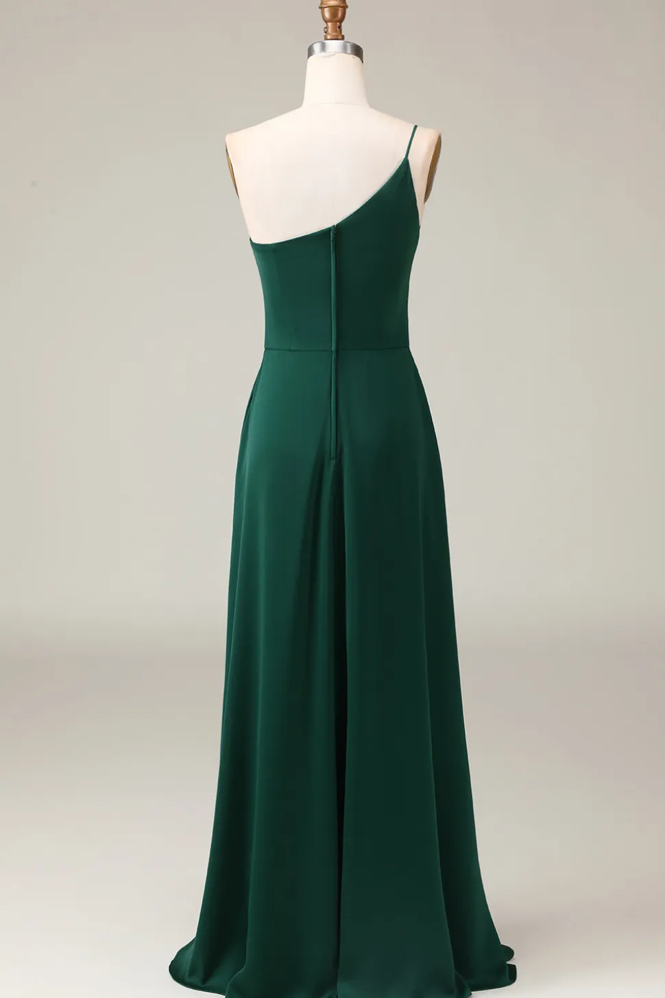 Preto A-line Chiffon Um Ombro Andar Comprimento Vestido Madrinha