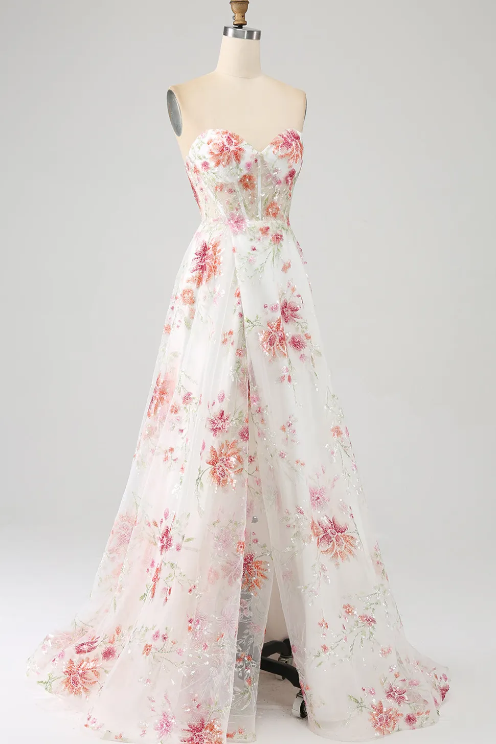Preto A-Line Flor Sequins Long Corset Prom Dress