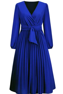 Preto A-Line Wrap Mangas Longas Vestido de Festa Longo