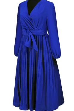 Preto A-Line Wrap Mangas Longas Vestido de Festa Longo