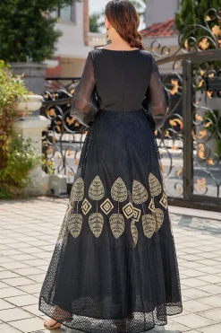 Preto Bateau Pescoço Mãe do Vestido de Noiva