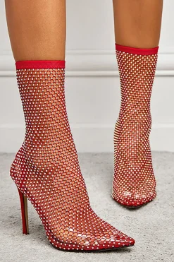 Preto brilhante dedo pontiagudo Net Stiletto salto alto