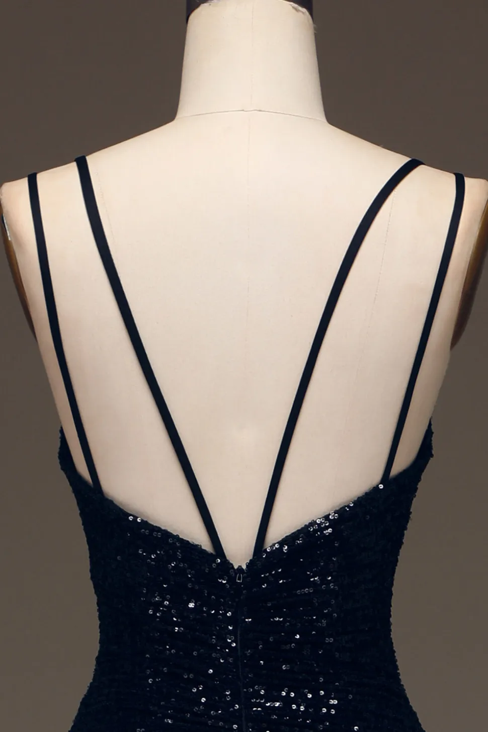 Preto Brilhante Lantejoulas Sereia Longo Vestido De Baile Com Fenda
