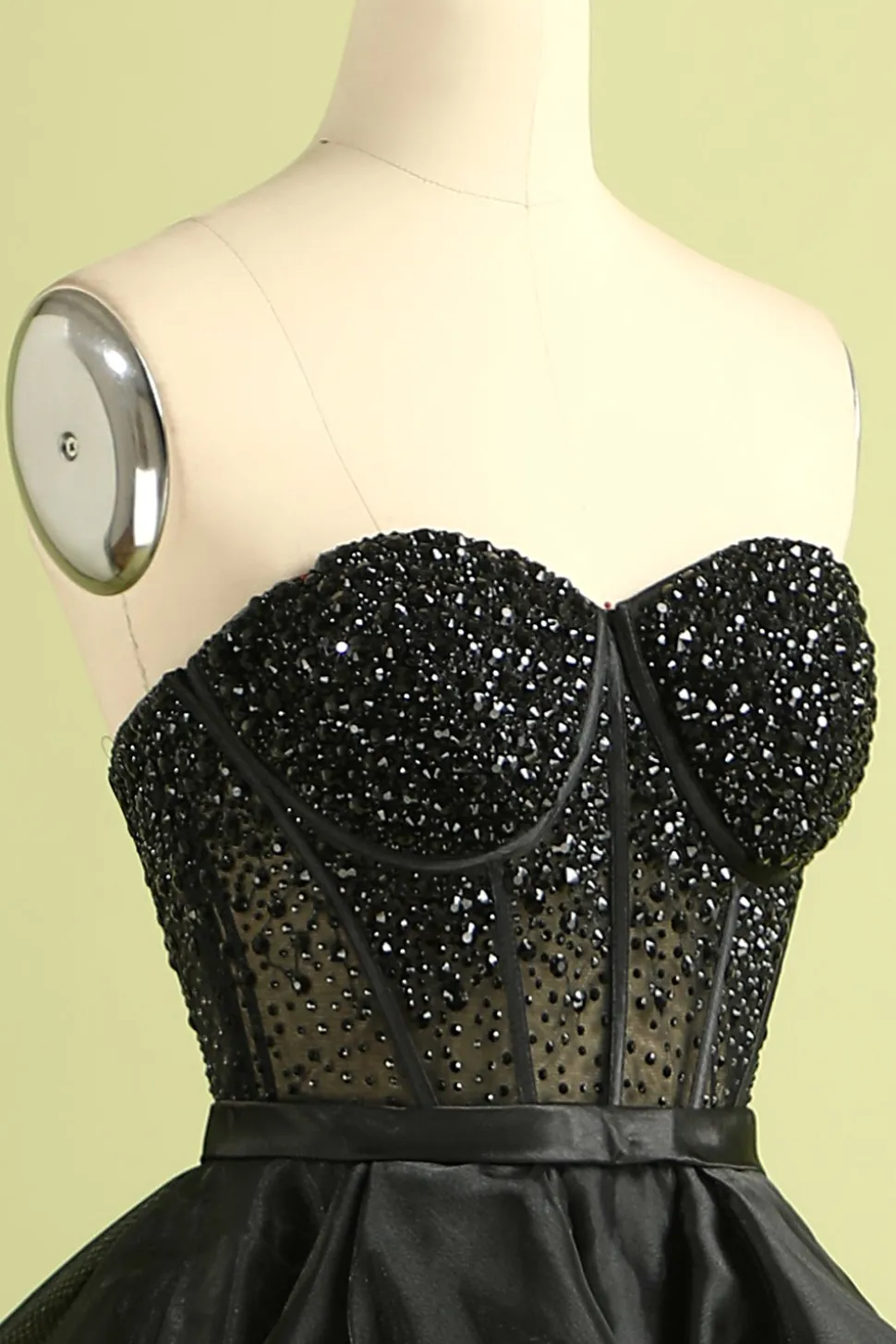 Preto Decote Em Coração De Baile/Princesa Longos Vestido De Baile