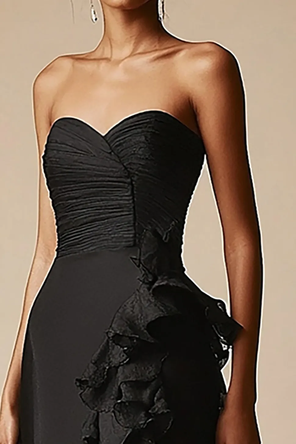 Preto Decote Em Coração Trompete/sereia Longos Vestido Cerimónia