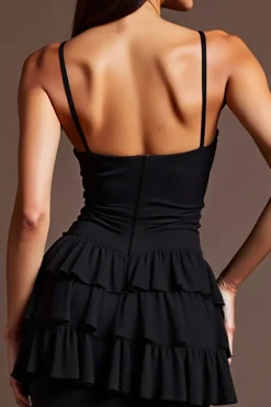 Preto Decote em V Trompete/sereia Longos Vestido Cerimónia com Fenda