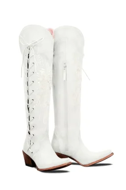 Preto Dedo Pontiagudo Bordado Médio Comprimento Cowgirl Botas