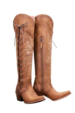 Preto Dedo Pontiagudo Bordado Médio Comprimento Cowgirl Botas