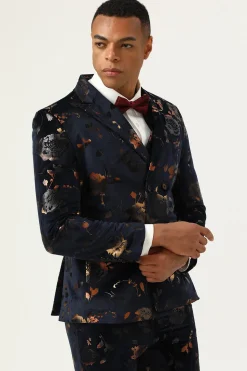 Preto Duplo Peito Terno Masculino