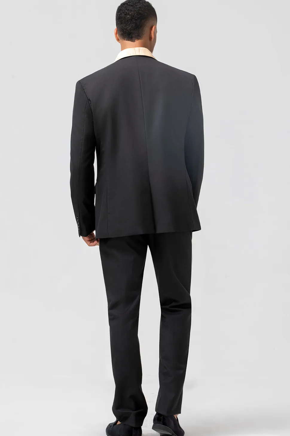 Preto e Champagne Xaile Lapela 3 Peças Slim Fit Masculino Prom Suits