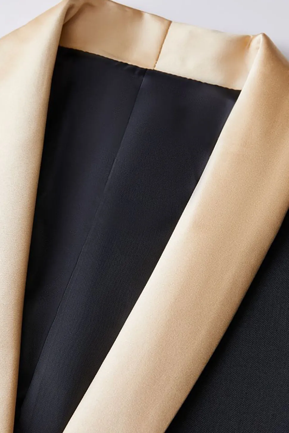 Preto e Champagne Xaile Lapela 3 Peças Slim Fit Masculino Prom Suits