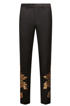 Preto e Dourado Lantejoulas 2 Peças Fatos de Baile