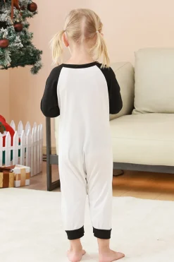 Preto e Vermelho Papai Noel Impresso Fmaily Pijamas set