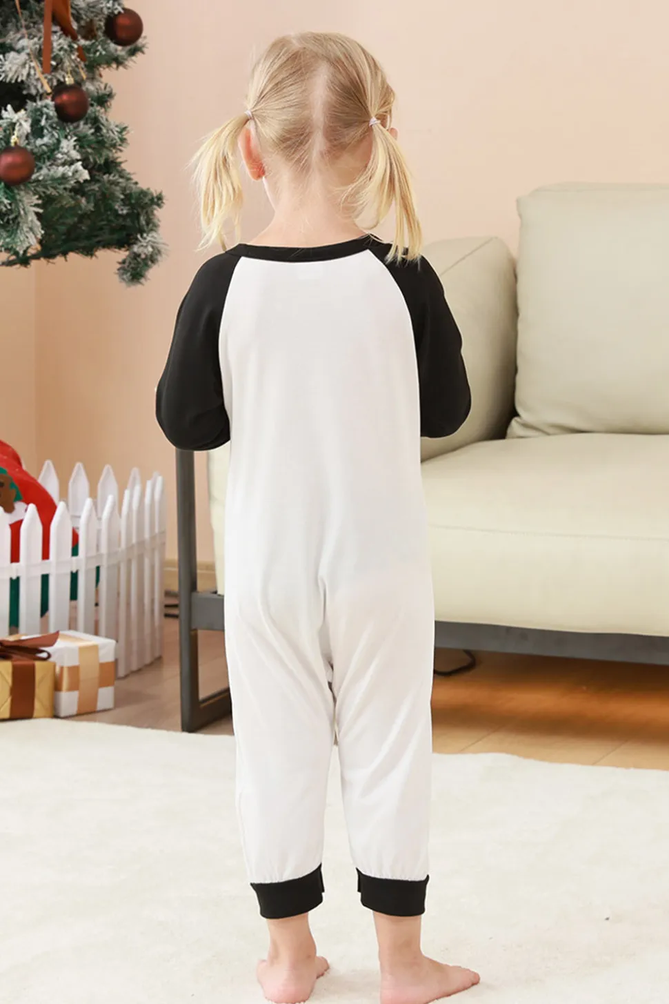 Preto e Vermelho Papai Noel Impresso Fmaily Pijamas set