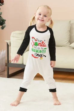 Preto e Vermelho Papai Noel Impresso Fmaily Pijamas set
