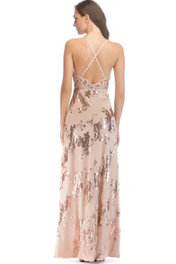 Preto Esparguete Correia Deep V-neck Vestido de Noite Longo