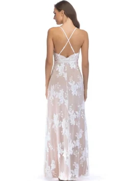 Preto Esparguete Correia Deep V-neck Vestido de Noite Longo