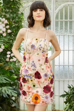 Preto Esparguete Correias Bainha Homecoming Vestido com Flores 3D