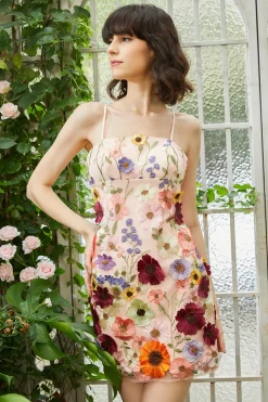 Preto Esparguete Correias Bainha Homecoming Vestido com Flores 3D