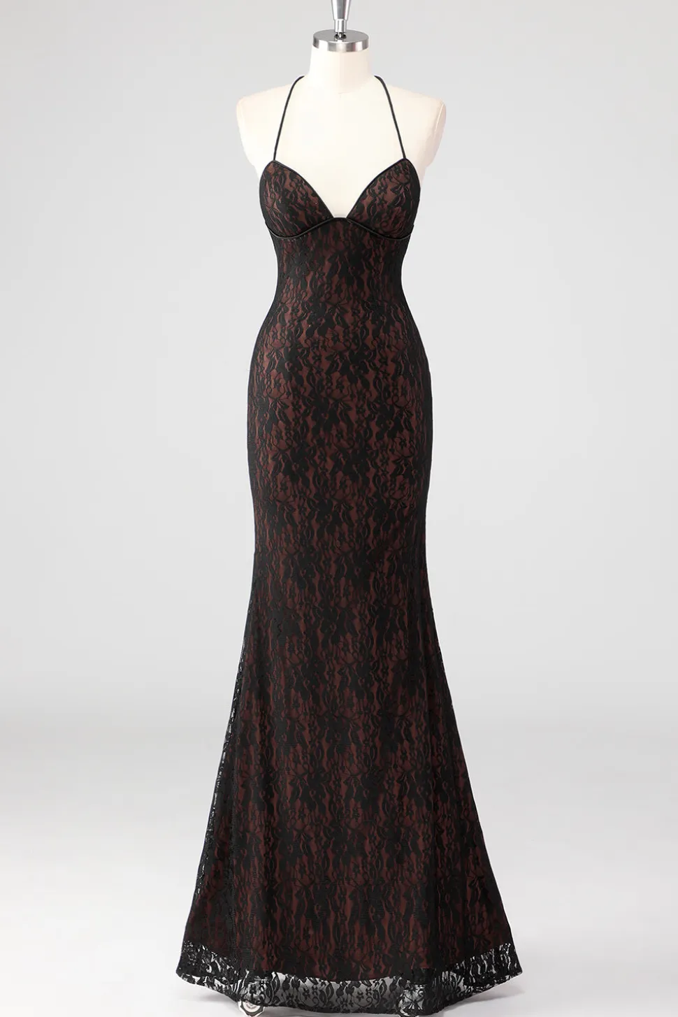 Preto Esparguete Correias Esparguete Alças Vestido Formal