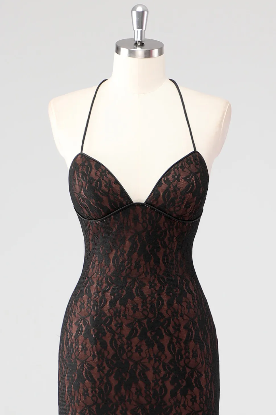 Preto Esparguete Correias Esparguete Alças Vestido Formal