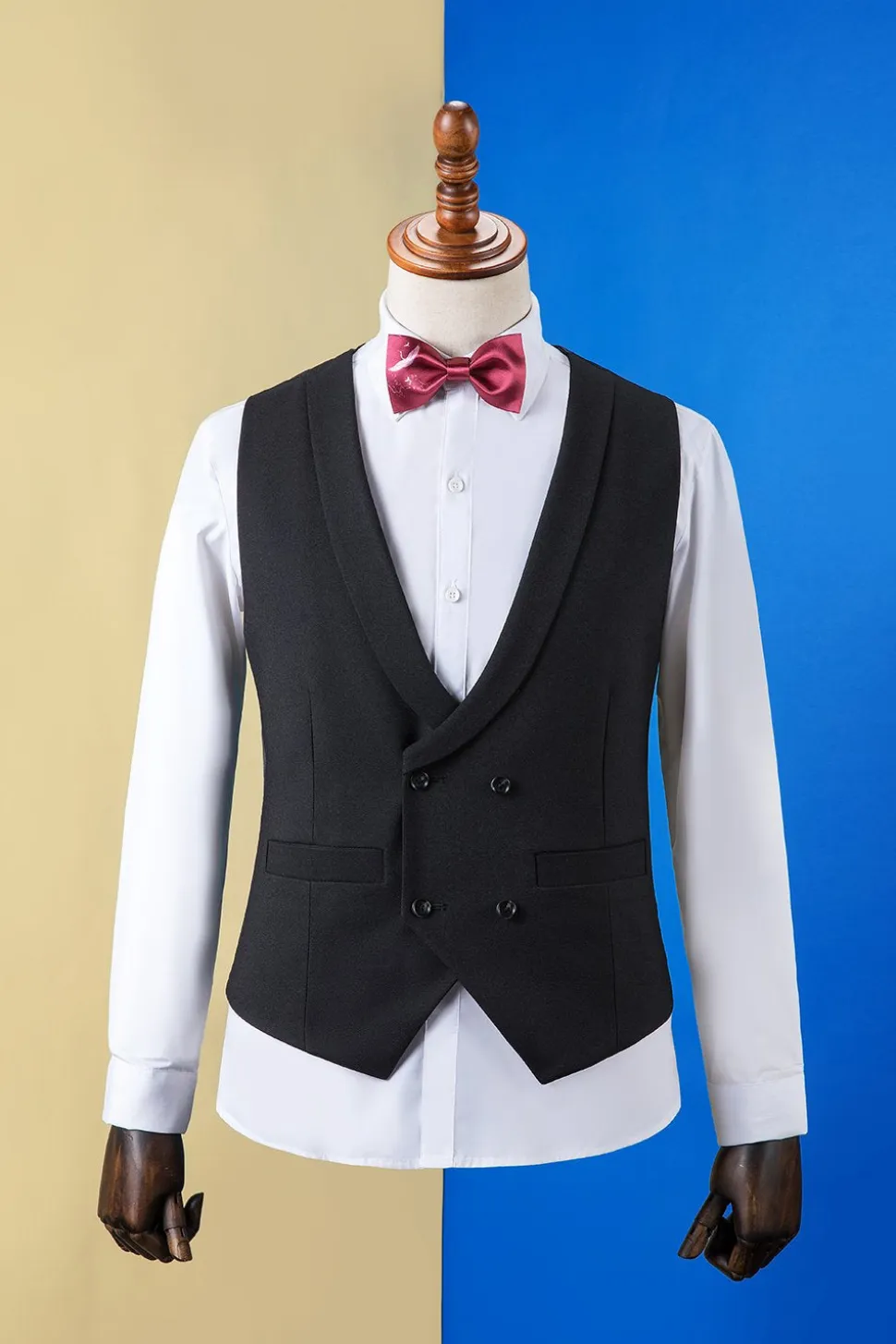 Preto Lapela de Pico Terno Masculino 3 Peças