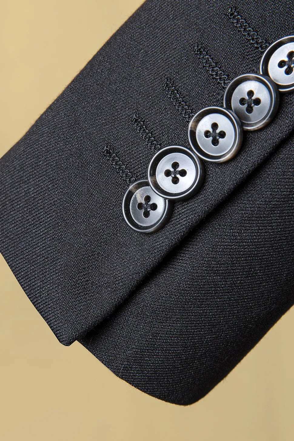 Preto Lapela de Pico Terno Masculino 3 Peças