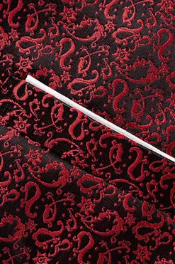 Preto Lapela Redonda Jacquard 3 Peças Terno para Homem