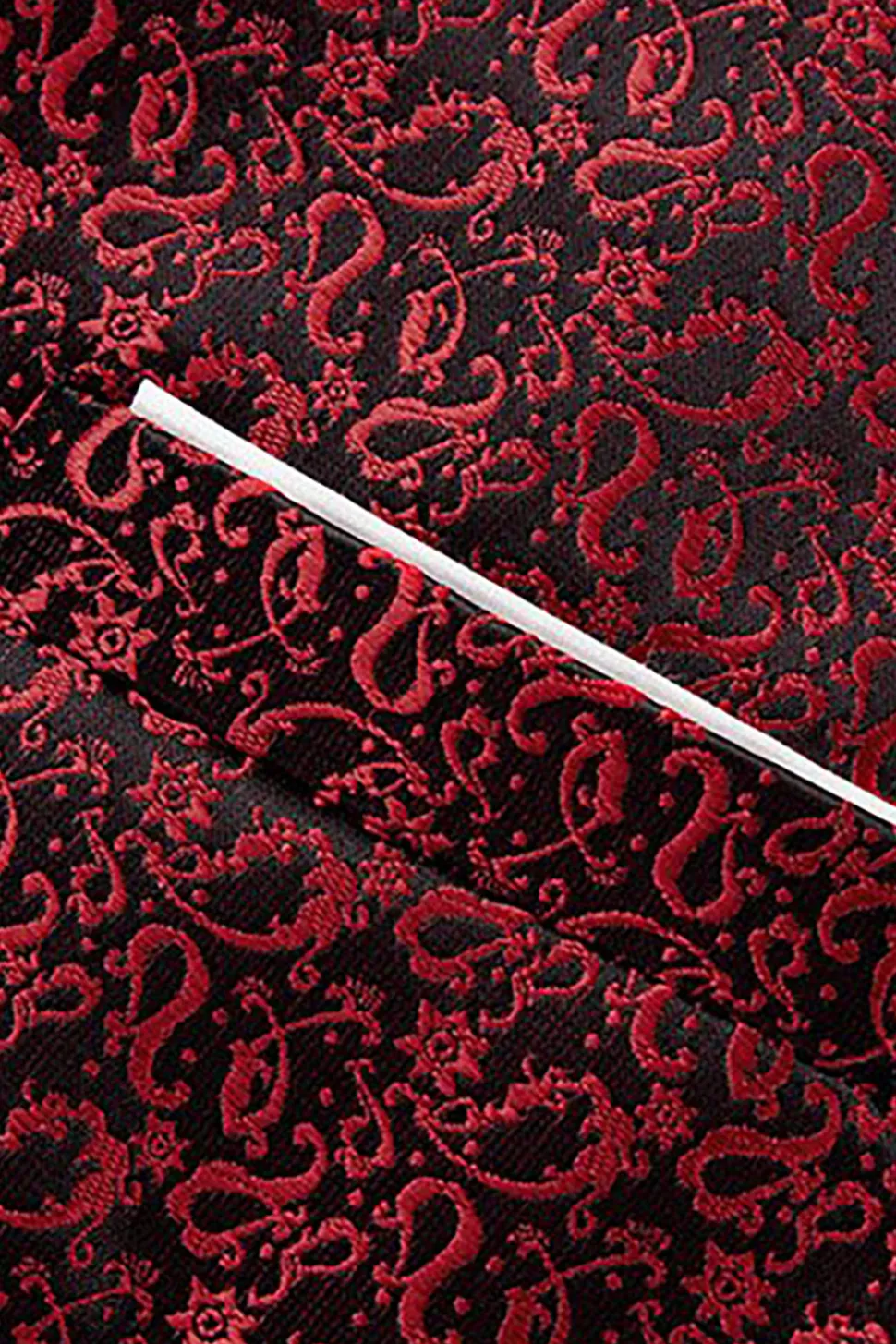 Preto Lapela Redonda Jacquard 3 Peças Terno para Homem