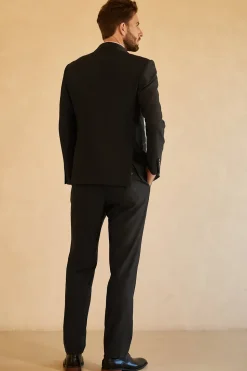 Preto Lapela Shawl 3 Peças Fato Formal