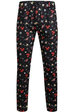 Preto Natal Impresso 3 Peças Notched Lapela Men's Festival Suits