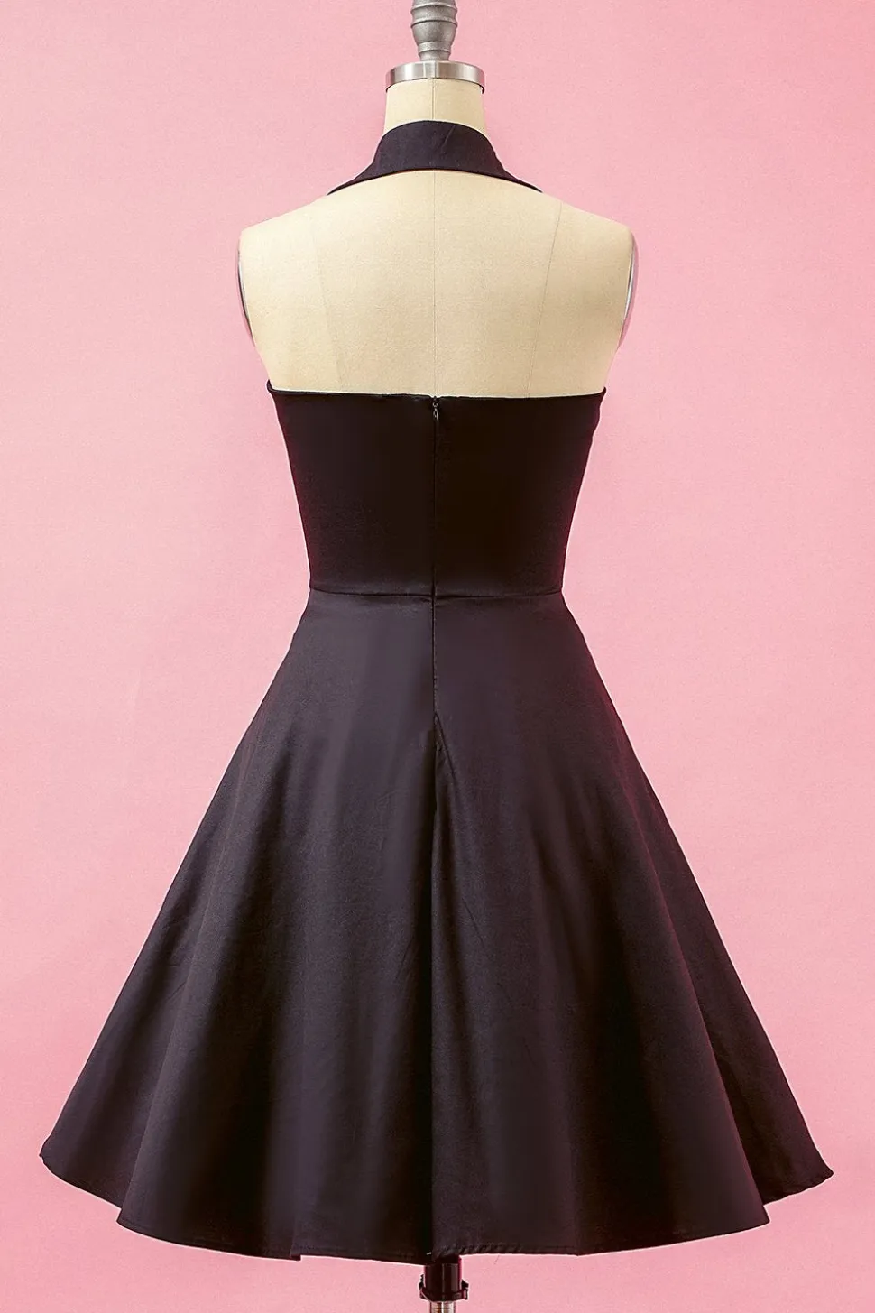 Preto Patchwork V Neck balanço vestido de festa