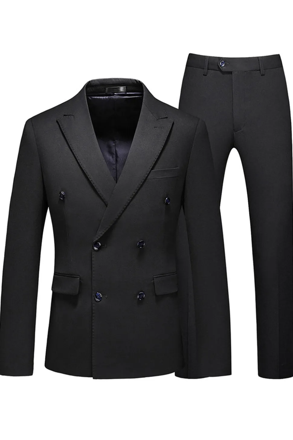 Preto Peaked Lapela 3 Peças Cetim Masculino Prom Suits