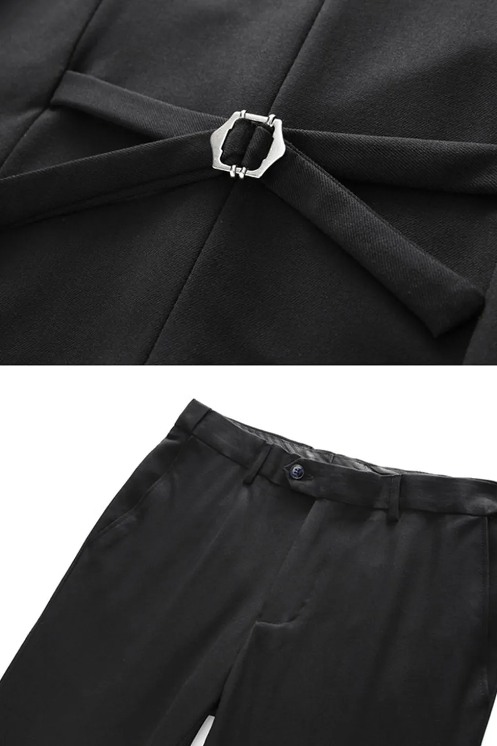 Preto Peaked Lapela 3 Peças Cetim Masculino Prom Suits