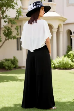Preto Pescoço Quadrado Uma Linha Chiffon Vestido de Noiva Convidado