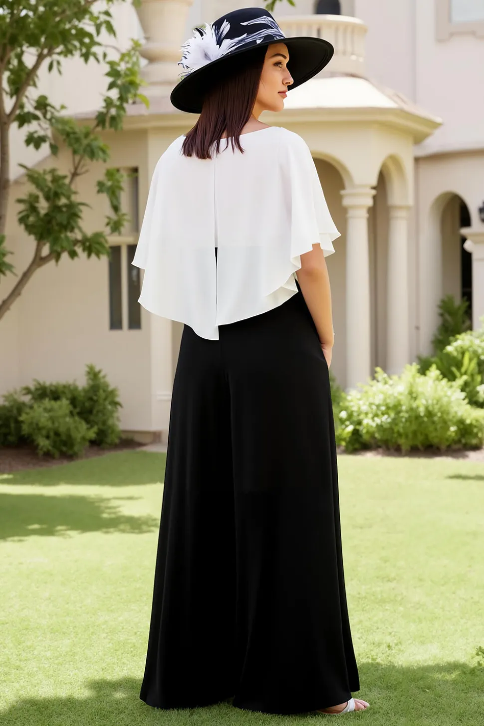 Preto Pescoço Quadrado Uma Linha Chiffon Vestido de Noiva Convidado