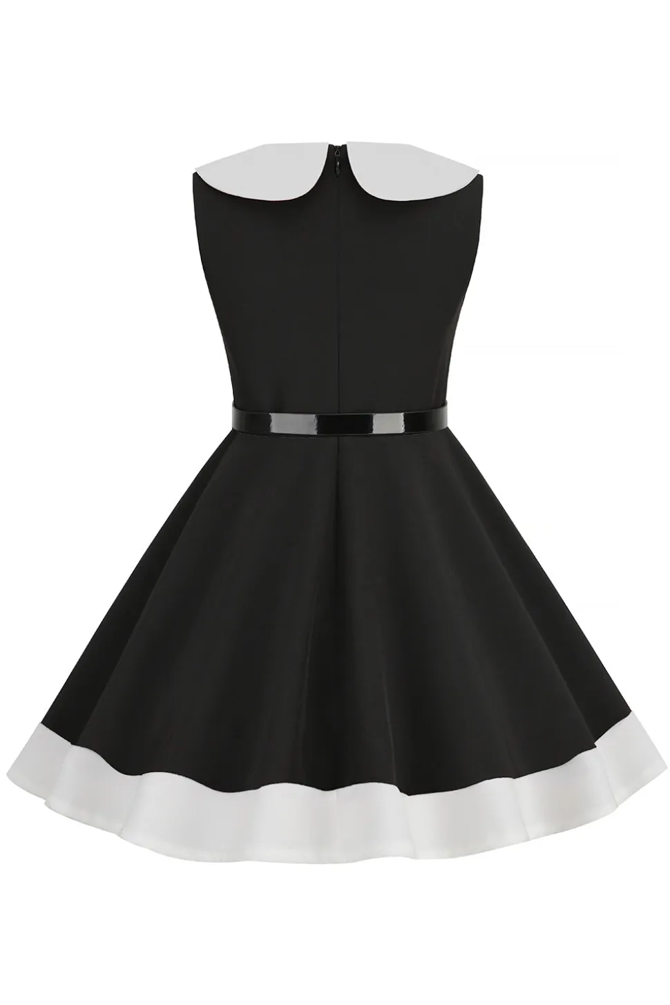 Preto Pescoço Redondo Sem Mangas 1950s Vestido de Menina