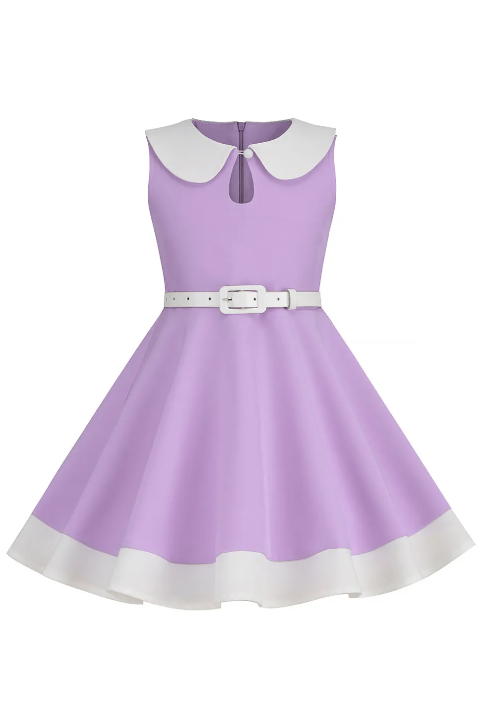 Preto Pescoço Redondo Sem Mangas 1950s Vestido de Menina