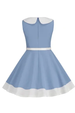 Preto Pescoço Redondo Sem Mangas 1950s Vestido de Menina