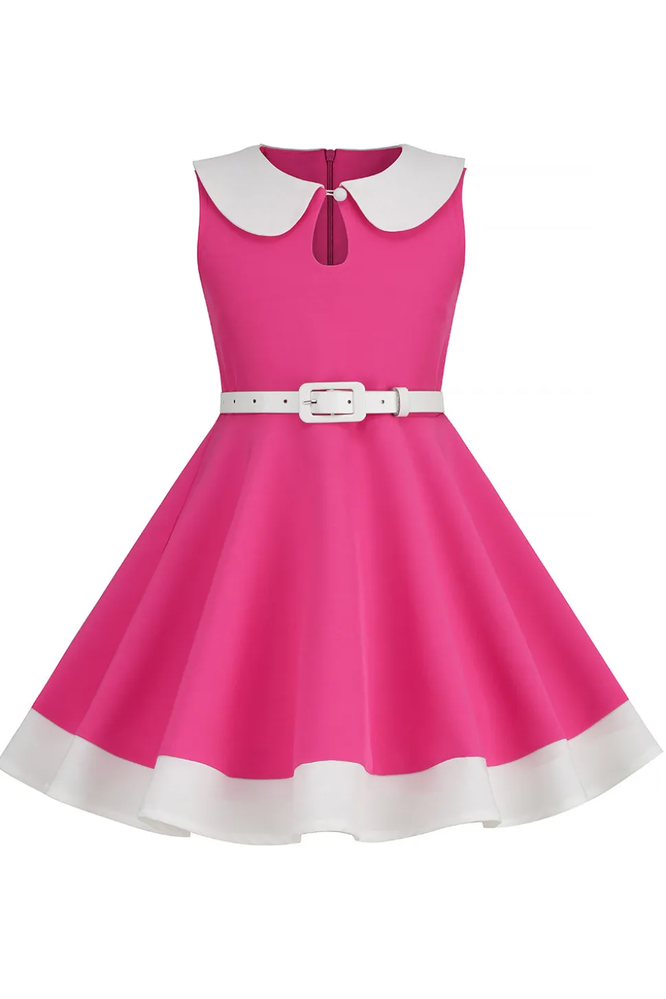 Preto Pescoço Redondo Sem Mangas 1950s Vestido de Menina