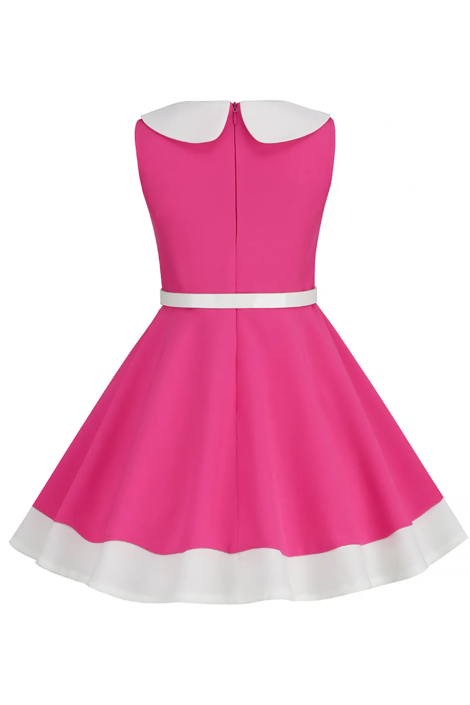 Preto Pescoço Redondo Sem Mangas 1950s Vestido de Menina