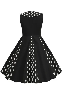 Preto Pescoço Redondo Sem Mangas 1950s Vestido de Menina